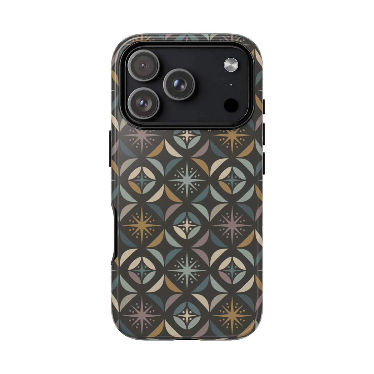 Mid Century Modern Elegant Gray Geometric Starburst Tough Phone Case