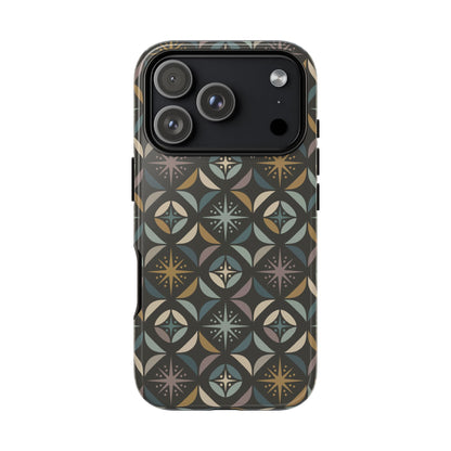 Mid Century Modern Elegant Gray Geometric Starburst Tough Phone Case