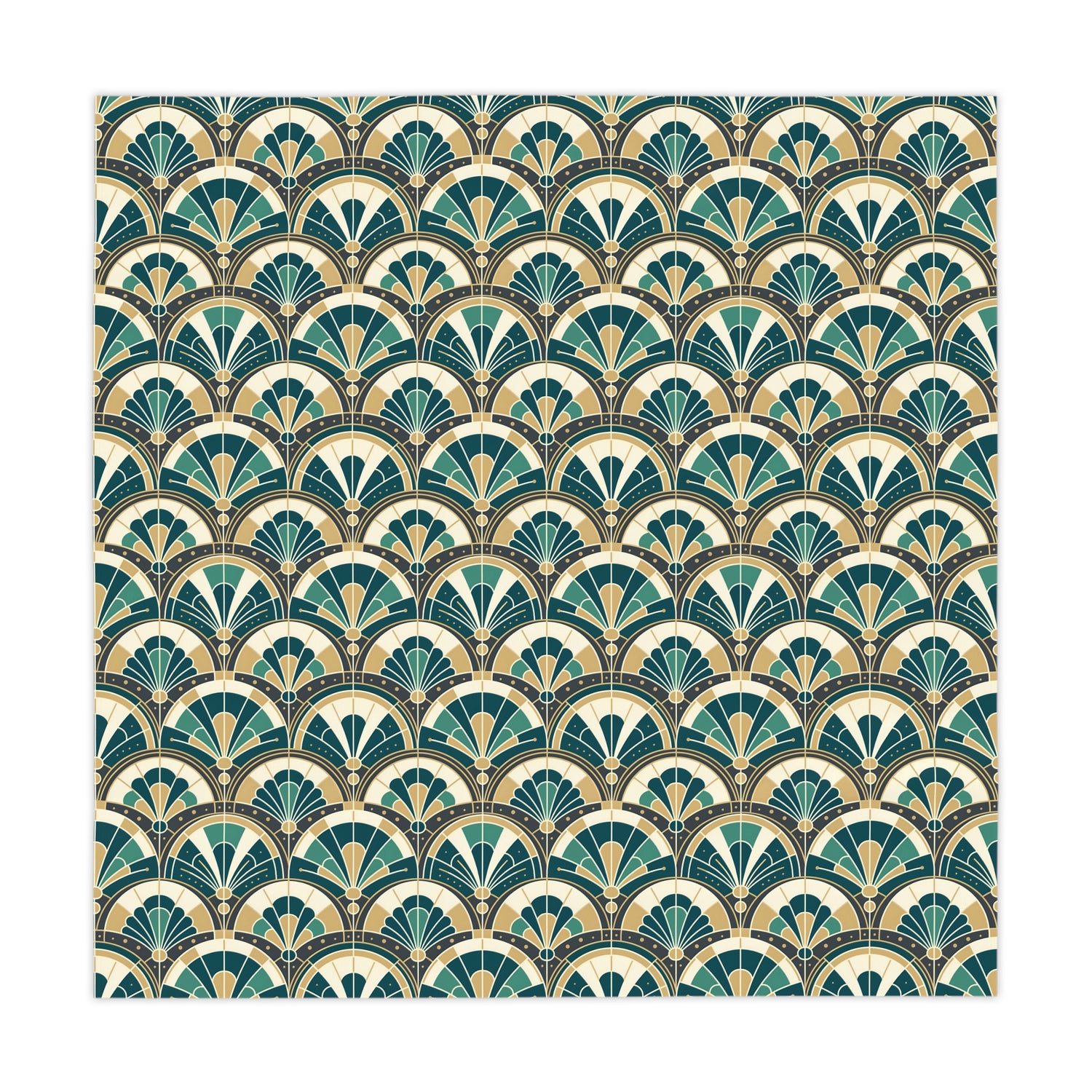 Art Deco Peacock Inspired Tablecloth - Mid Century Modern Gal