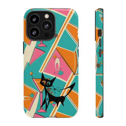 Atomic Cat Mid Mod Retro Cat Phone Case - Tough Cases for Stylish Cat Lovers