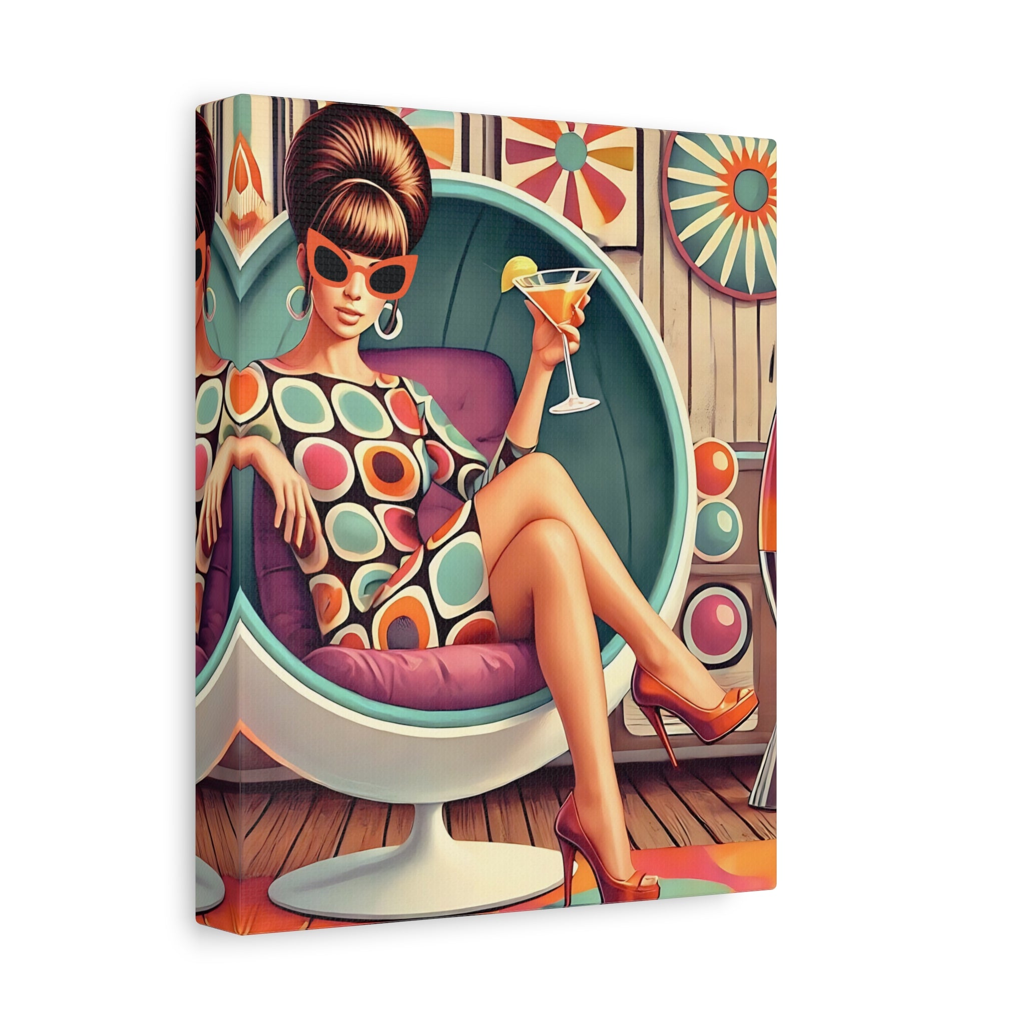 60s Mod Gal Canvas Gallery Wrap | Mid Century Modern Gal