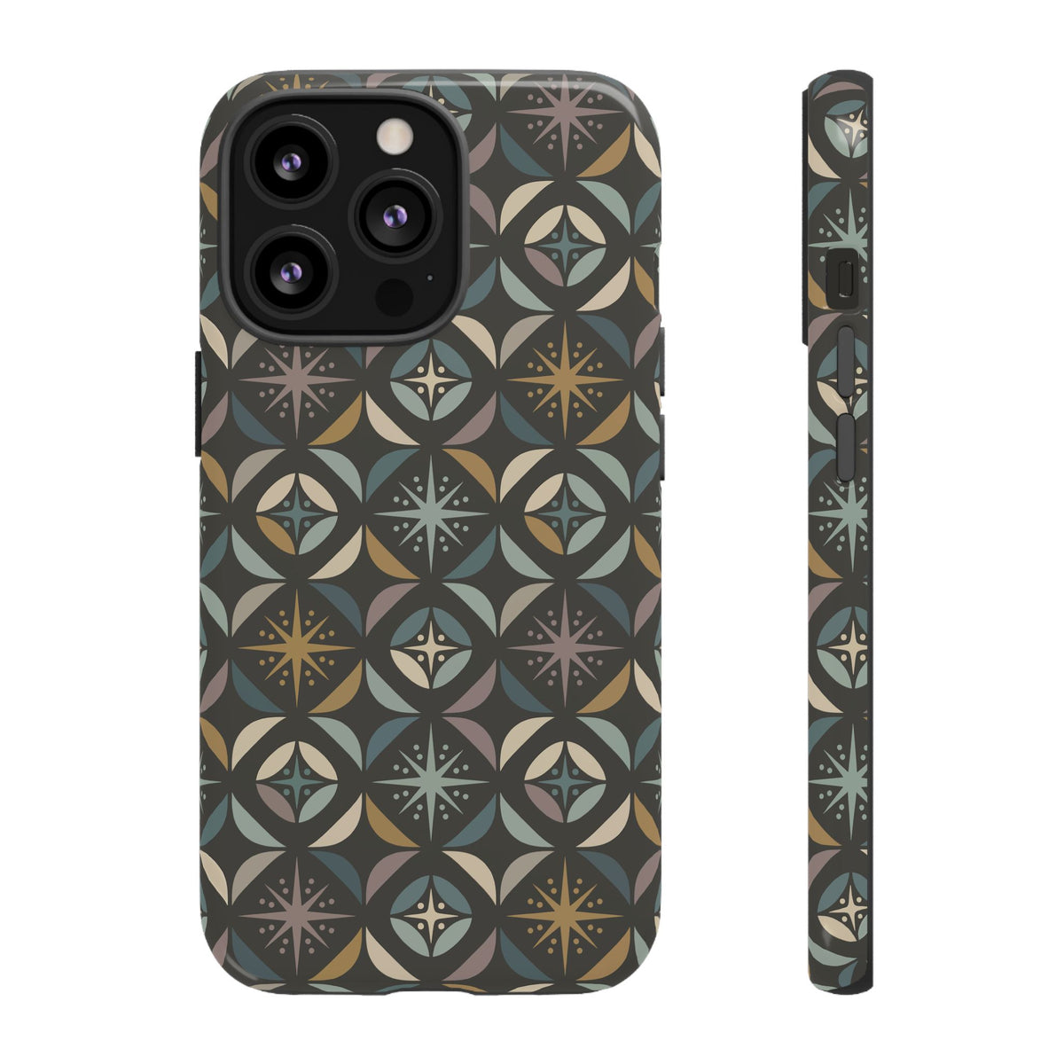 Mid Century Modern Elegant Gray Geometric Starburst Tough Phone Case