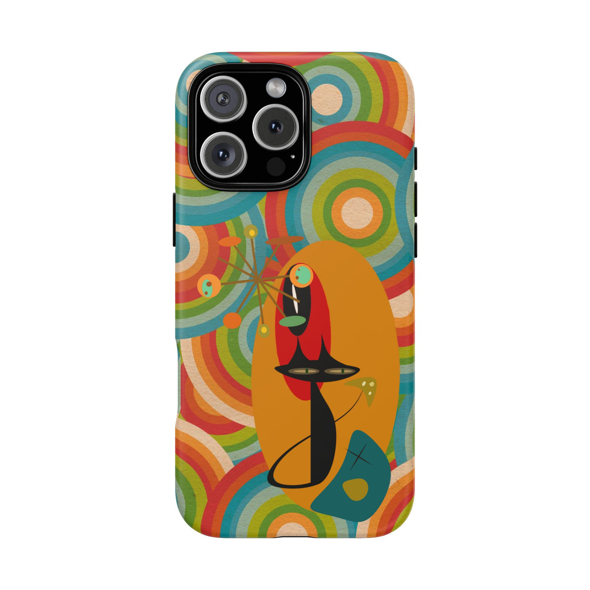 Atomic Cat, Retro 70's Pattern, MCM Smart Phone Tough Phone Case