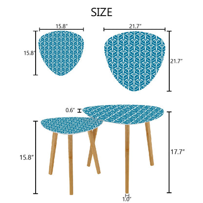 Mid Century Modern Nesting Tables | Stylish Art Deco Blue Teal And White MCM Side Tables - Mid Century Modern Gal