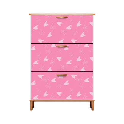 Atomic Boomerang And Starbursts Mid Mod Pink Retro Shoe Cabinet - Mid Century Modern Gal