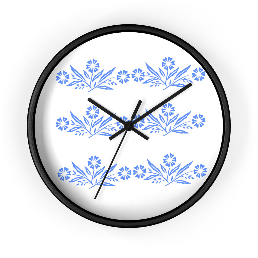 Blue Cornflower Corningware Inspired Kitschy Kitchen Wall Clock