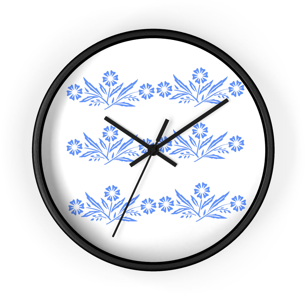 Blue Cornflower Corningware Inspired Kitschy Kitchen Wall Clock - Mid Century Modern Gal