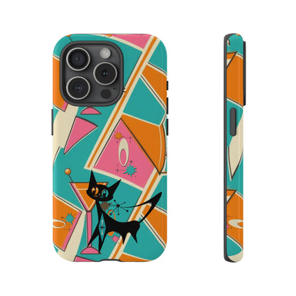 Atomic Cat Mid Mod Retro Cat Phone Case - Tough Cases for Stylish Cat Lovers - Mid Century Modern Gal
