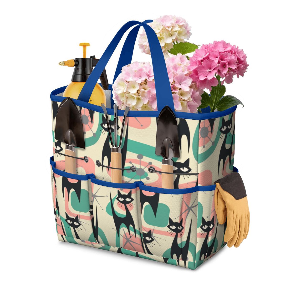 Atomic Cat Mid Century Modern Starburst Retro Kitsch Garden Tool Bag - Mid Century Modern Gal