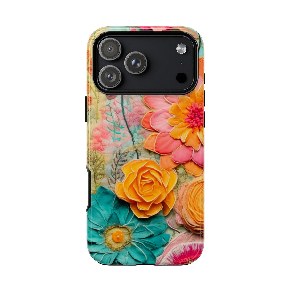 Boho Retro Floral Faux Pressed Flowers Smart Phone Tough Phone Cases
