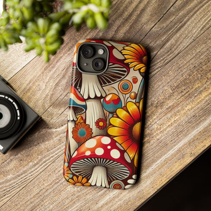 Colorful Mushroom Flower Phone Case - Boho Chic Design