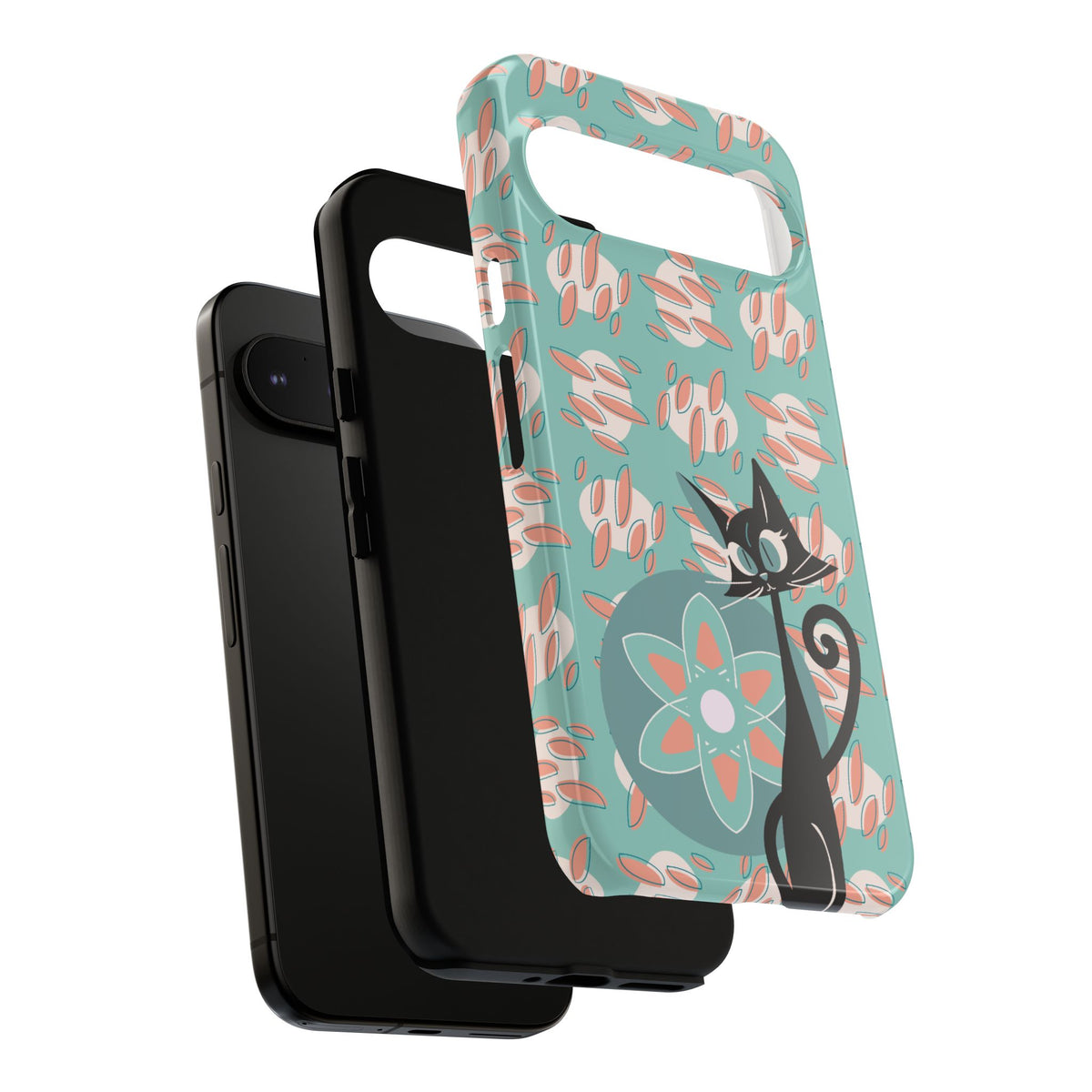 Atomic Cat, Mid Century Modern Funky Fun Smart Phone Tough Phone Cases