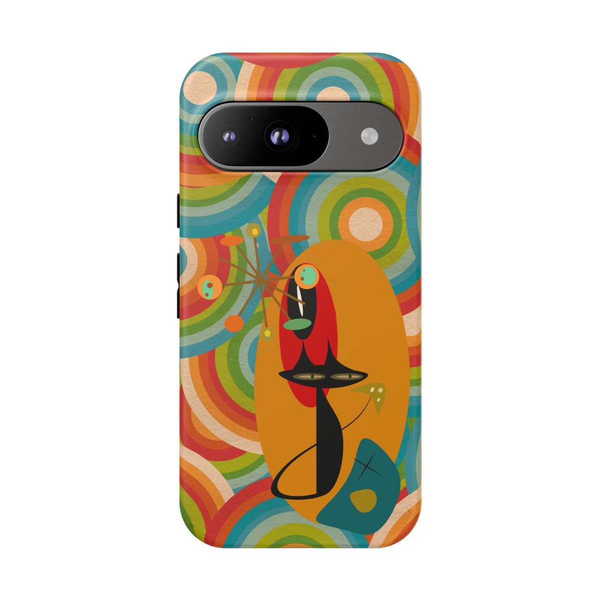 Atomic Cat, Retro 70's Pattern, MCM Smart Phone Tough Phone Case
