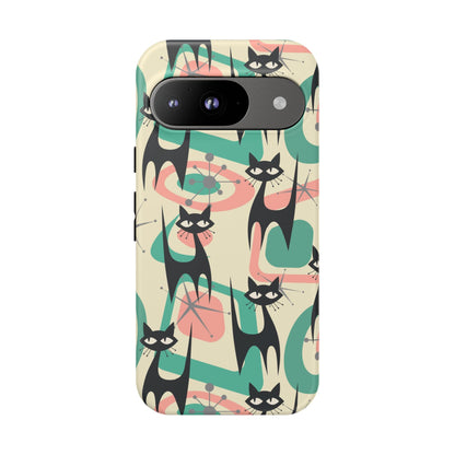 Atomic Cat Mid Century Modern Starburst Retro Kitsch Tough Phone Case