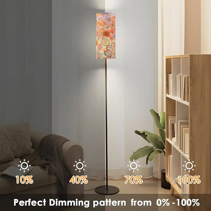 Vintage Floral Flower Power Pink, Blue Fun Colorful Mid Century Modern Floor Lamp - Mid Century Modern Gal