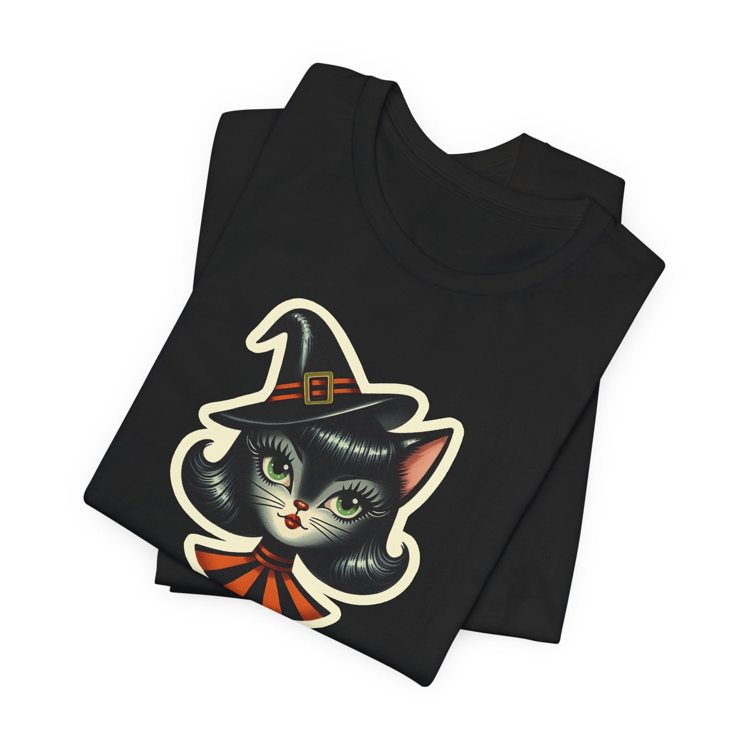Vintage Halloween Black Cat Sexy Sexton Mid Century Modern Unisex T-Shirt - Mid Century Modern Gal