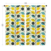 Mid Century Modern Scandinavian Yellow, Aqua, Orange, Mid Mod Retro Window Curtains (two panels) - Mid Century Modern Gal