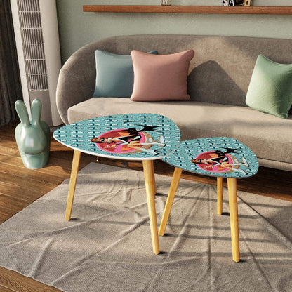 Mid Century Modern Barware Nesting Tables, Atomic Martini, Mod Gal And Atomic Cat Designed - Mid Century Modern Gal