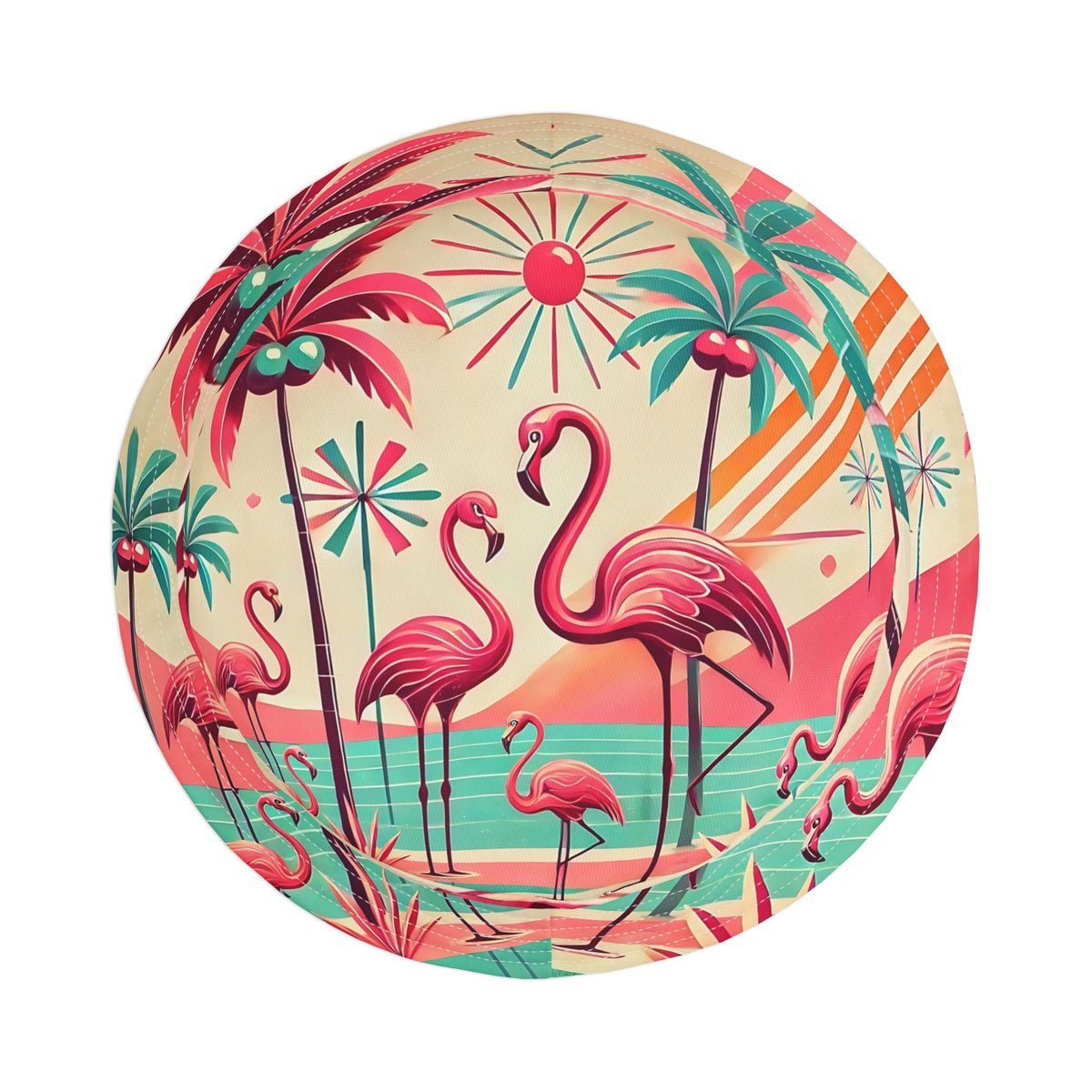 50s Flamingo Kitschy Bucket Hat, Unisex, Mod Retro Apparel - Mid Century Modern Gal