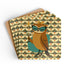 Retro Owl Cocktail Hour, Mid Century Modern Scandinavian Designed  MCM Barware Corkwood Coaster Set - Mid Century Modern Gal