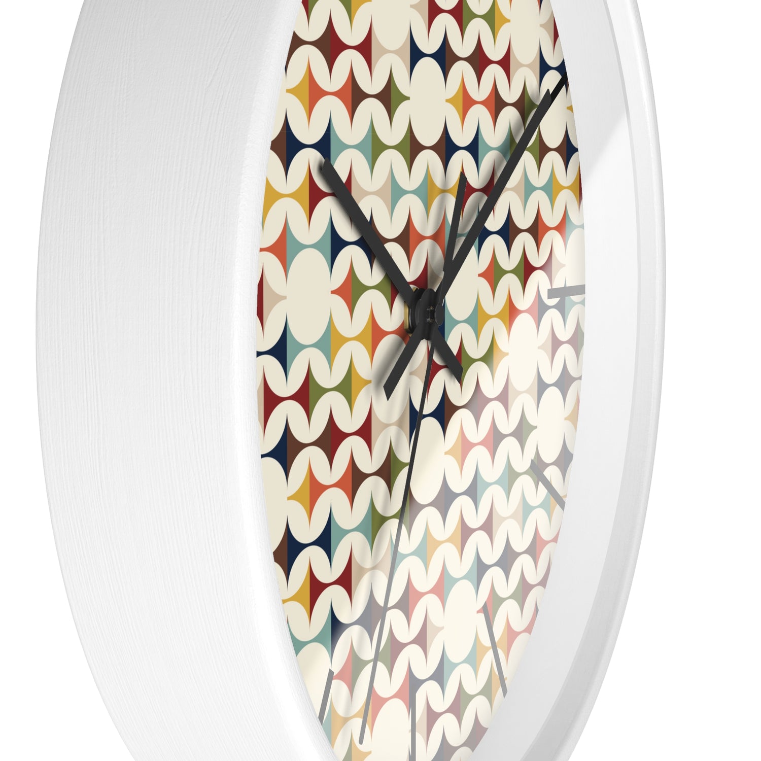 Mid Century Modern Scandinavian Designed, Geometric Retro Colorful Retro Wall Clock