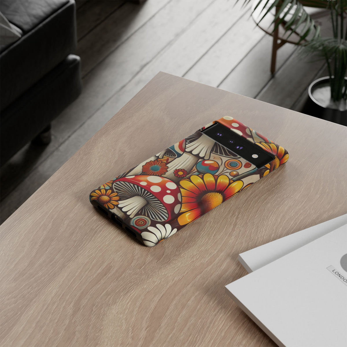Colorful Mushroom Flower Phone Case - Boho Chic Design