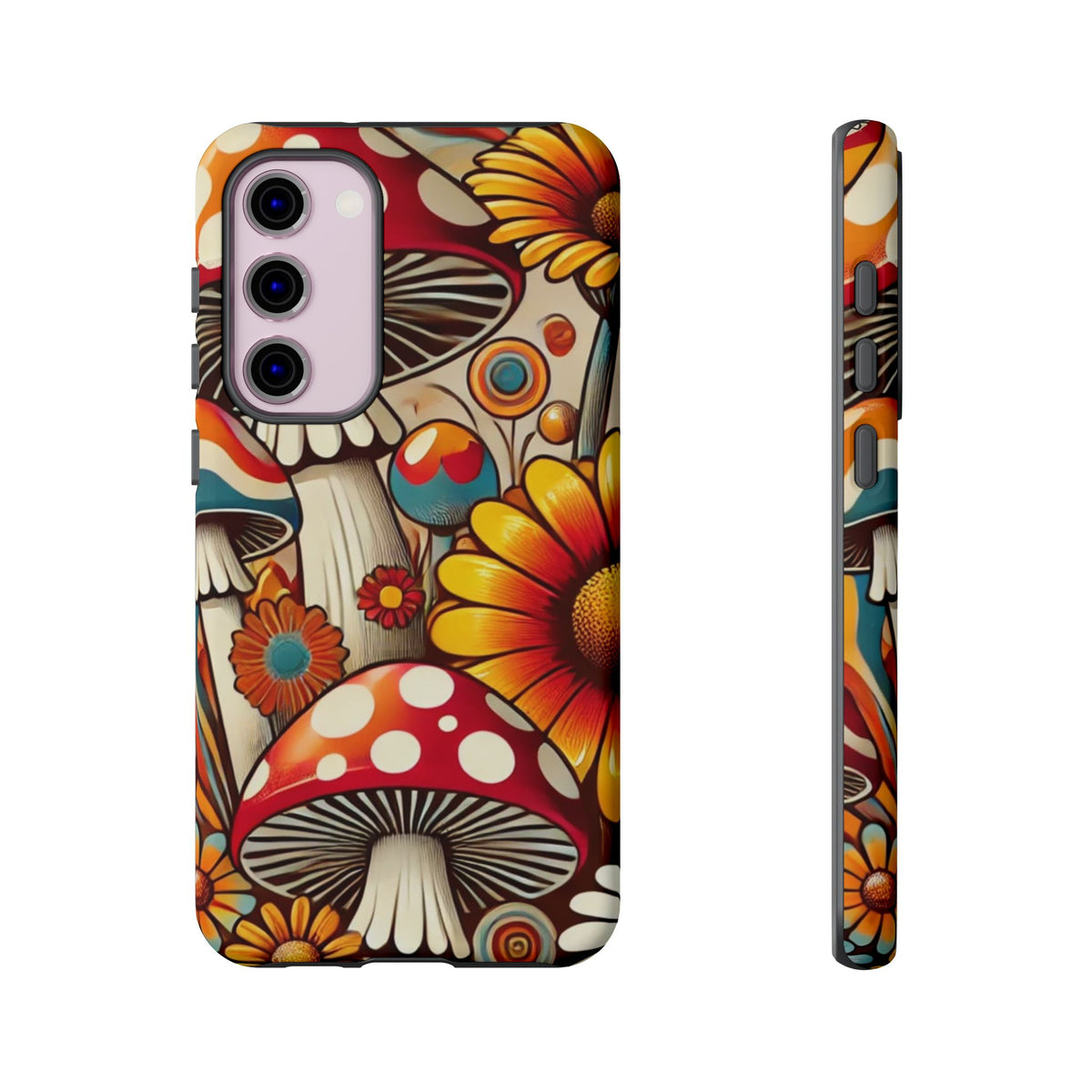 Colorful Mushroom Flower Phone Case - Boho Chic Design