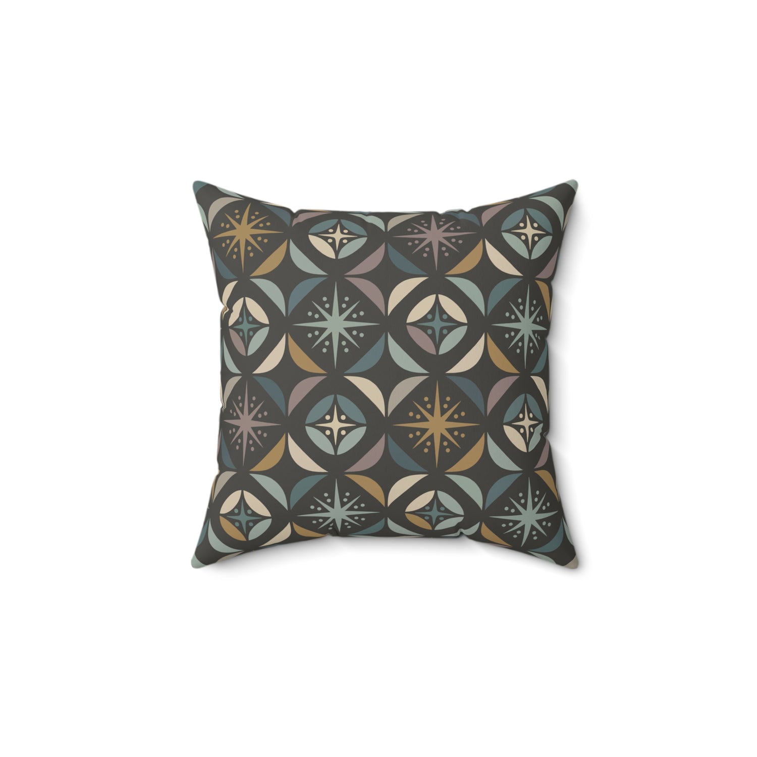 Mid Century Modern Elegant Gray Geometric Starburst Pillow Cover and Insert - Mid Century Modern Gal