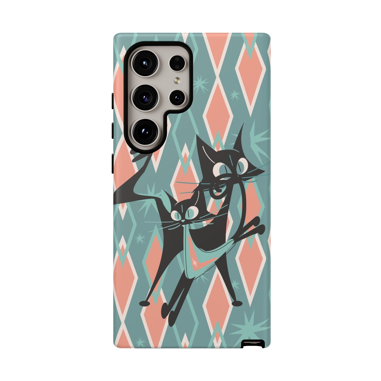 Mid Mod Atomic Cat Kitschy Retro Chic Samsung, Smart Phone Tough Cases