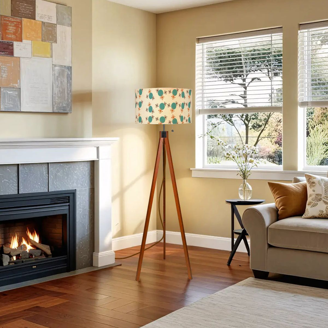 Mid Century Modern Retro Jacks, Kitschy Mod Tripod Floor Lamp - Mid Century Modern Gal