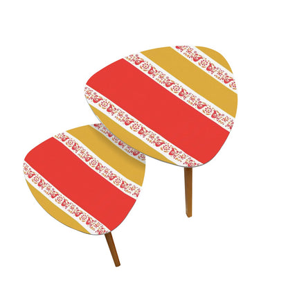 Pyrex Lover Collector Friendship Mustard Yellow, White, Burnt Red Nesting Tables - Mid Century Modern Gal