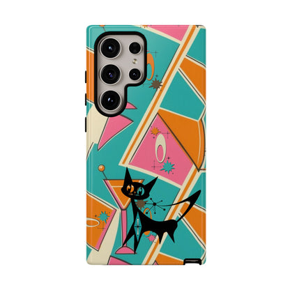 Atomic Cat Mid Mod Retro Cat Phone Case - Tough Cases for Stylish Cat Lovers - Mid Century Modern Gal