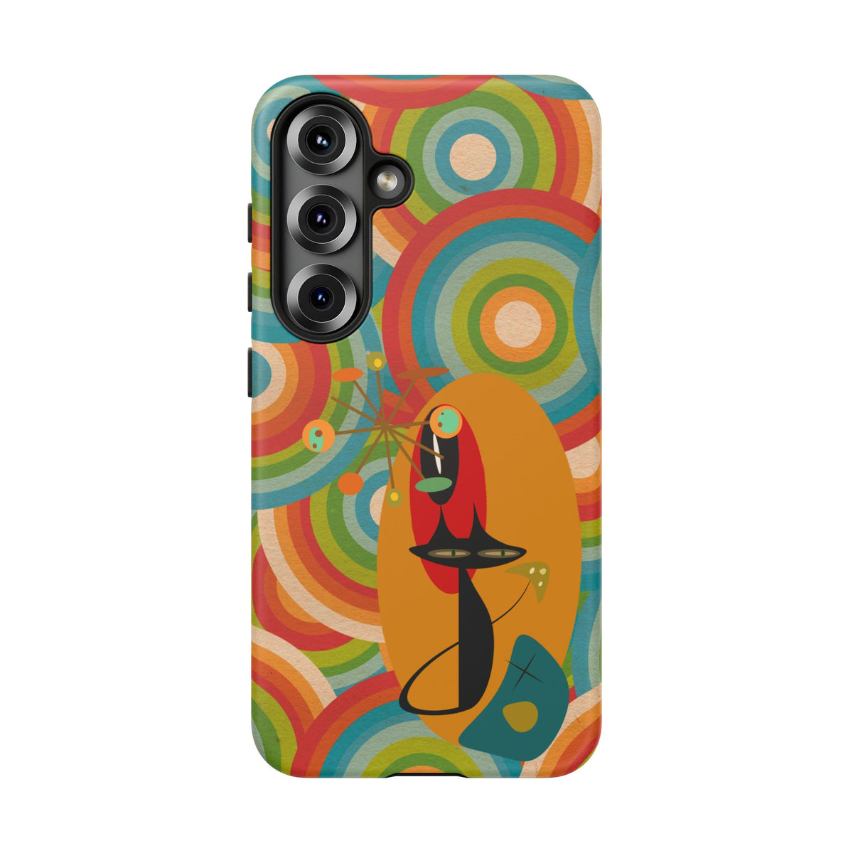 Atomic Cat, Retro 70's Pattern, MCM Smart Phone Tough Phone Case