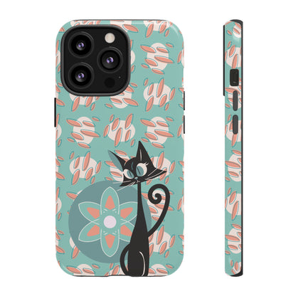 Atomic Cat, Mid Century Modern Funky Fun Smart Phone Tough Phone Cases
