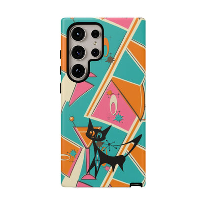 Atomic Cat Mid Mod Retro Cat Phone Case - Tough Cases for Stylish Cat Lovers - Mid Century Modern Gal