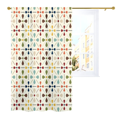 Mid Mod Scandinavian Flower Retro Curtain, Single Panel - Mid Century Modern Gal