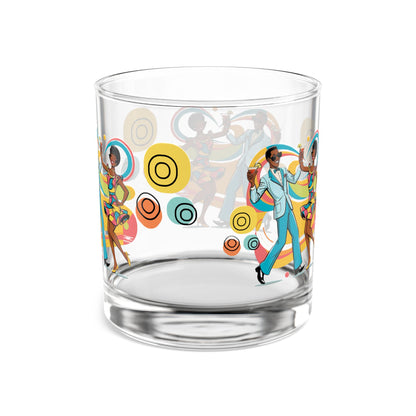 Mid Mod Retro Black Couple Dance Party Mid Century Modern Barware Bourbon Whiskey Cocktail Glass - Mid Century Modern Gal