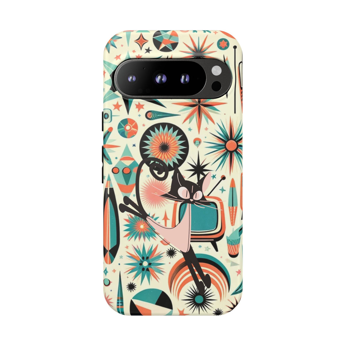Atomic Kitty Boomerang Space Kitty Mid Century Modern Samsung, Smart Phone, Tough Cases