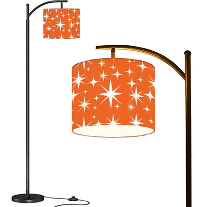 Sinatra Orange, Mid Century Modern Starburst Retro Arc Floor Lamp - Mid Century Modern Gal