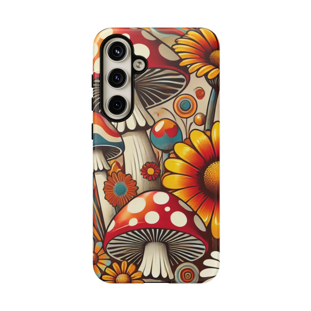 Colorful Mushroom Flower Phone Case - Boho Chic Design