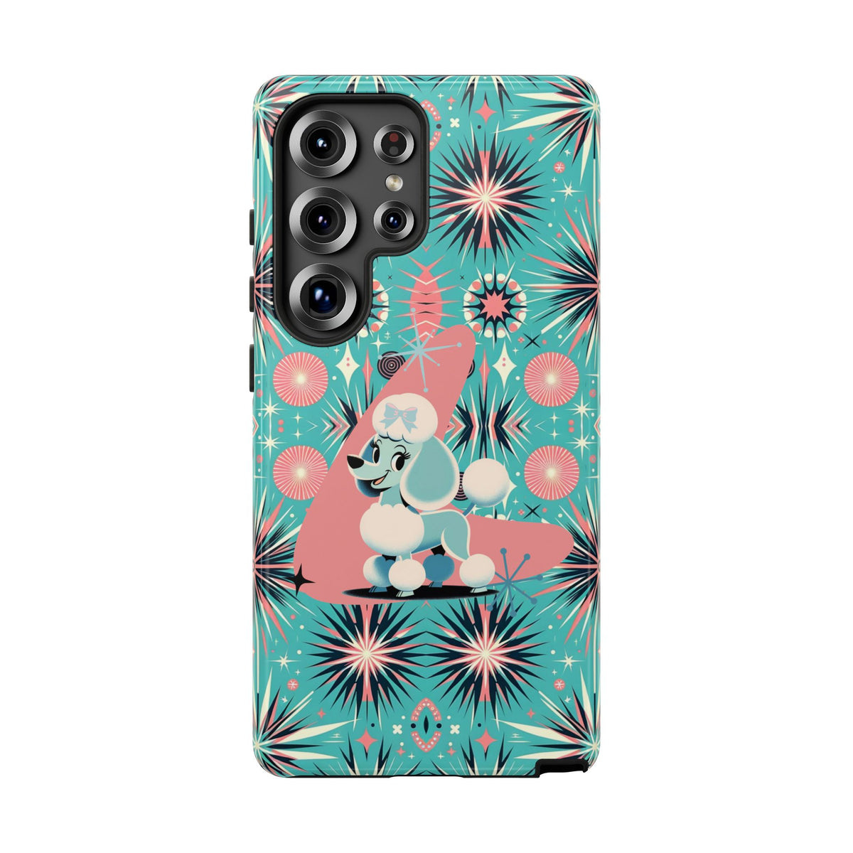 1950s Mid Century Modern Atomic Pink, Poodle Retro Smart Phone Tough Cases