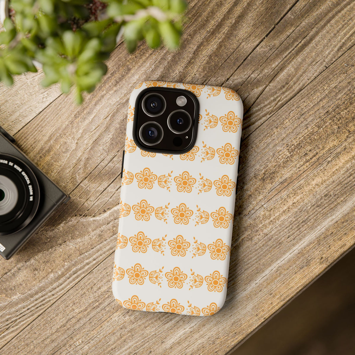 Pyrex Golden Butterfly Floral Phone Case, Tough Cases for Stylish Protection, Gift for Her, Durable, Trendy Floral Design, Cell Phone Cover