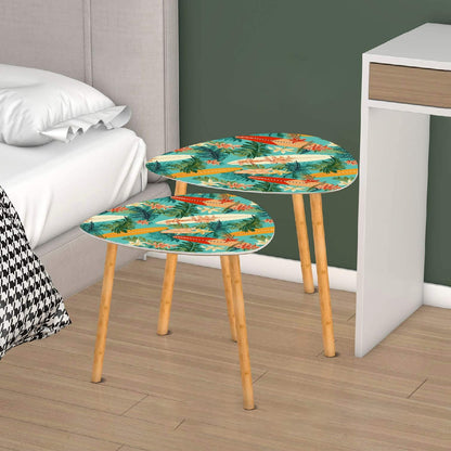 Mid Century Modern Retro Polynesian Surf Board Nesting Tables - Mid Century Modern Gal