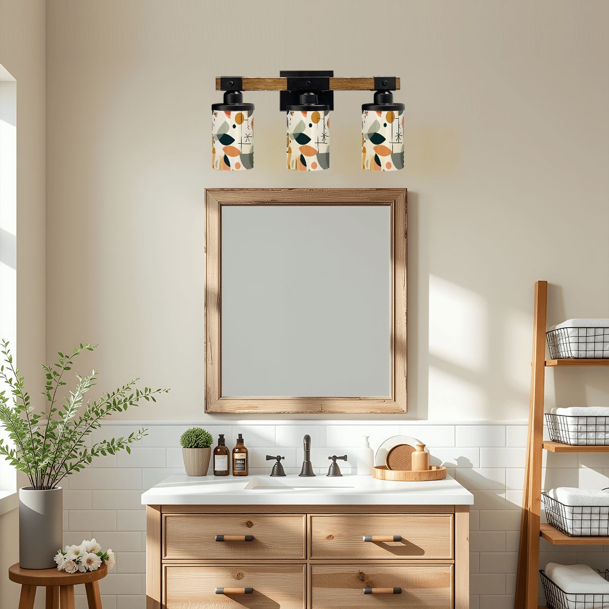 Modern Scandinavian Abstract Geometric Designed Retro Vanity Light Fixture - Mid Century Modern Gal