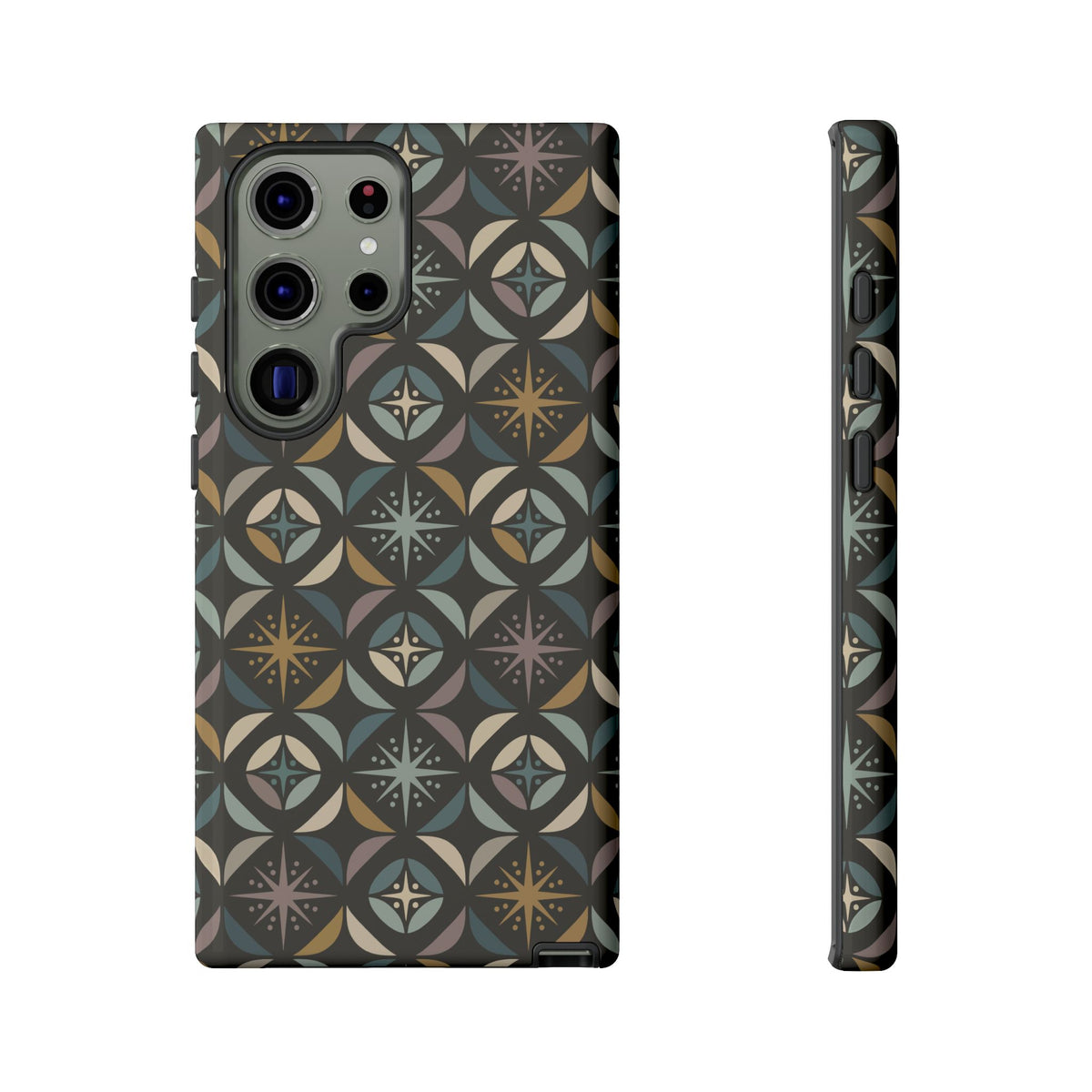 Mid Century Modern Elegant Gray Geometric Starburst Tough Phone Case