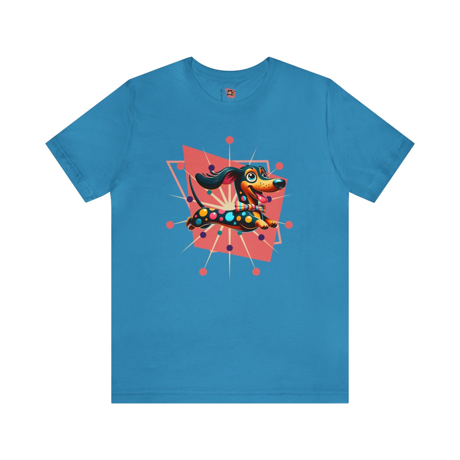 Dachsund Lover Comfy T-Shirt, Doxie Mom, Weiner Dog, Mid Century Mod Retro Designed For Cool Weiner Dog Mom