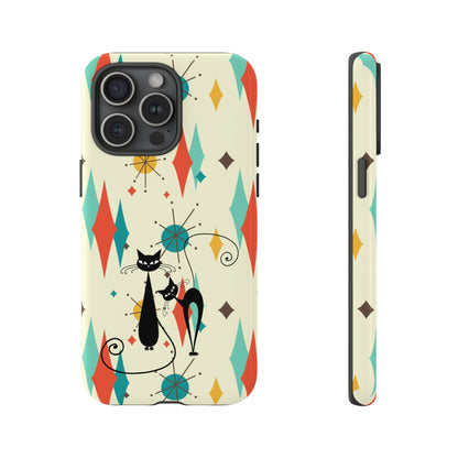 Atomic Kitty Cat, Mid Mod Franciscan Pattern, Kitsch Tough Phone Cases