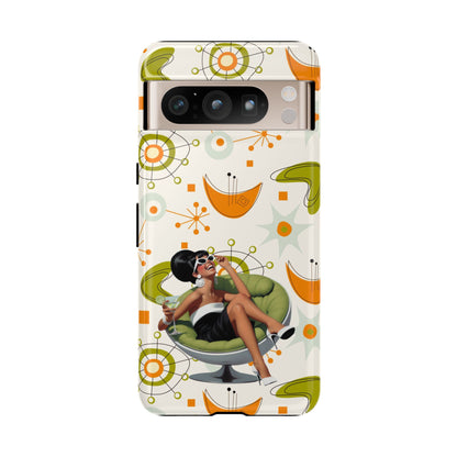 Mid Century Modern Atomic Starburst Mid Mod 60s Gal Retro Chic Tough Phone Case with Vintage Glamour Design
