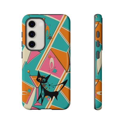 Atomic Cat Mid Mod Retro Cat Phone Case - Tough Cases for Stylish Cat Lovers - Mid Century Modern Gal