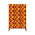 Retro Mid Mod Shoe Storage Cabinet, Orange Yellow, Brown Groovy 70s Design - Mid Century Modern Gal